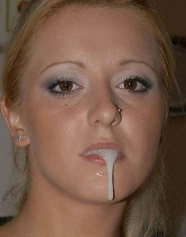 Сперма на губах милых девушек 8 фото